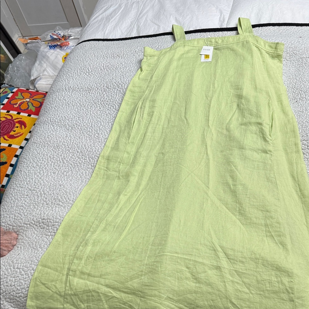 Eileen Fisher Light Green Linen Tank Dress